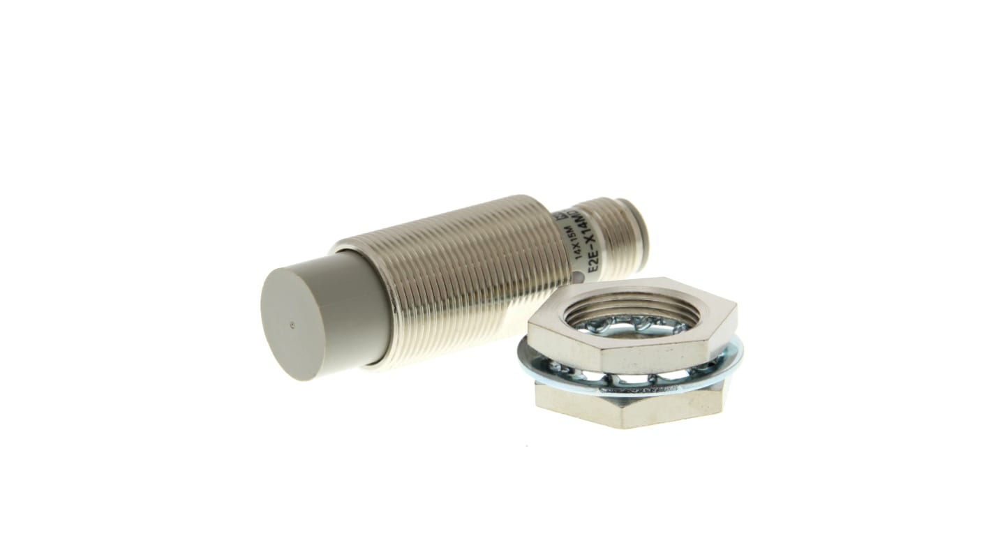 Sensore di prossimità induttivo cilindrico Omron E2E-X14MD1-M1G, M18 x 1, rilevamento 14 mm, IP67, alimentazione 12-24 V.