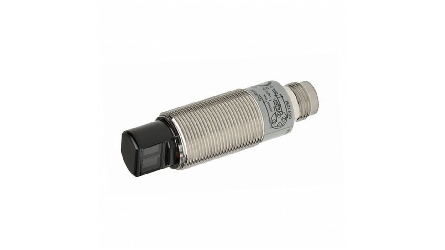 Sensore fotoelettrico cilindrico a retroriflessione Omron E3RB-RP21-F2, rilevamento da 100 a 3000 mm, uscita PNP, connettore M12.