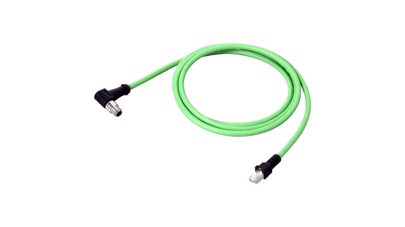 Cavo Ethernet Omron FHV-VNLB 5M, connettore M12 ad angolo retto, lunghezza 5 metri, progettato per FHV7, resistente alle piegature.