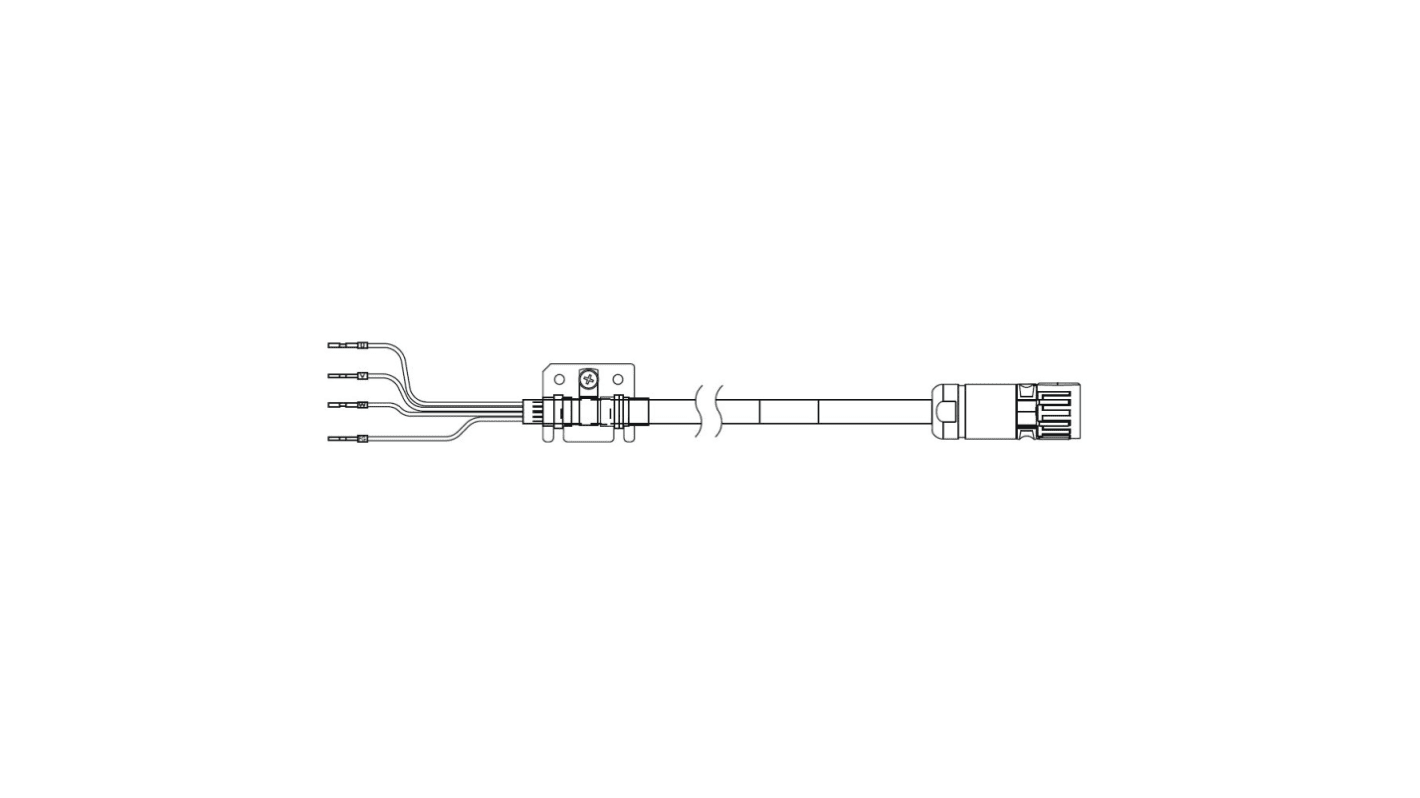 Cavo di alimentazione Omron R88A-CA1H020SF per servomotori, lunghezza 20 m, tensione 400 V, potenza nominale 400-7500 W.
