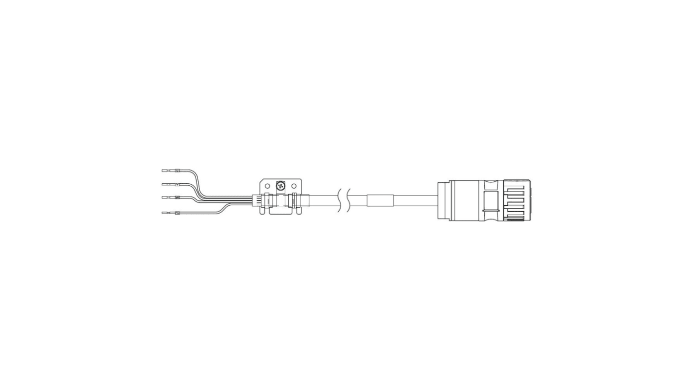 Cavo di alimentazione per servomotori Omron R88A-CA1J010SF, lunghezza 10 m, tensione 400 V, potenza 400-1100 W.