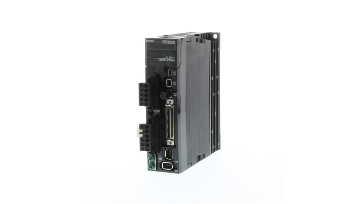 Servocomando Omron R88D-KT08H, 1 fase, 750 W, 200 V, 6,6 A, con encoder a 20 bit per alta risoluzione.