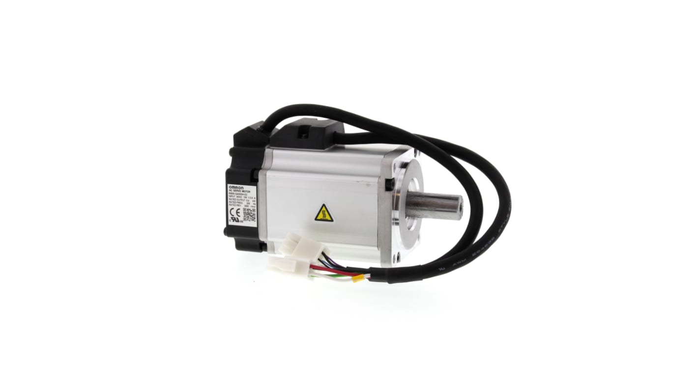 Servomotore monofase Omron R88M-G40030T-S2, 400 W, 200 V, grado di protezione IP65, coppia picco 300% per 3 secondi.