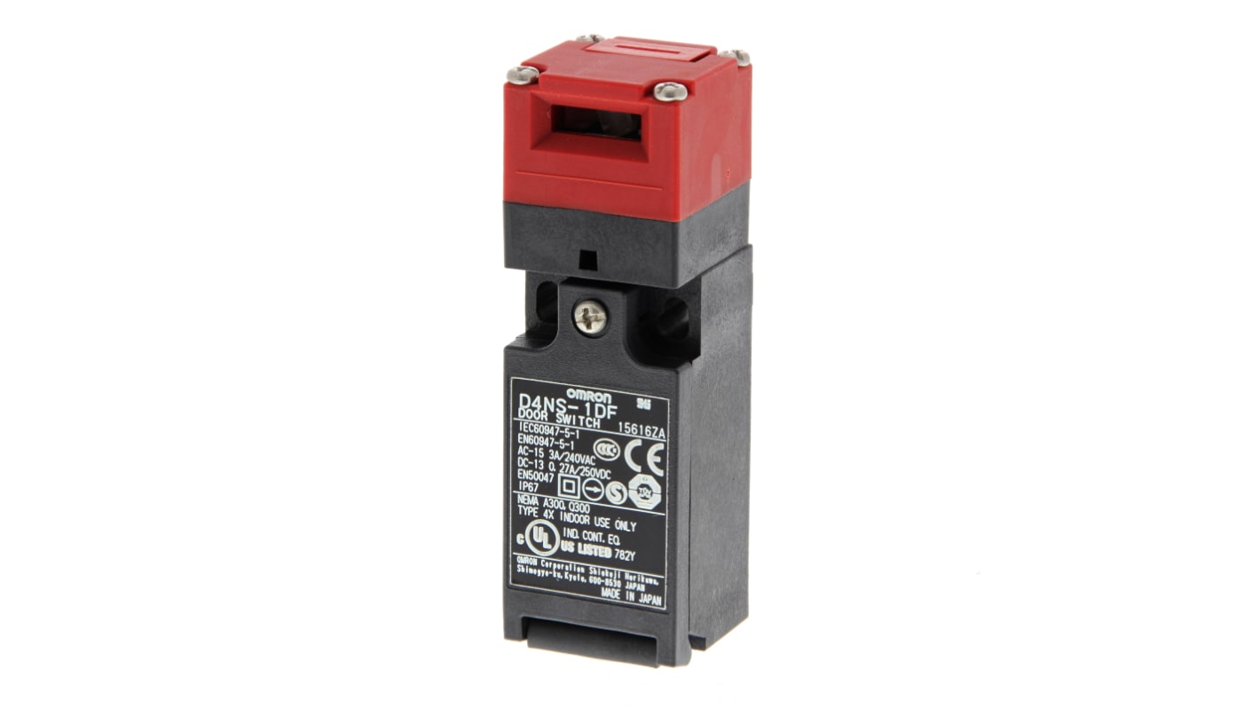 Interruttore di interblocco di sicurezza Omron D4NS-1DF, 3NC, 10 A, custodia in plastica, connessione PG13.5, ecologico.