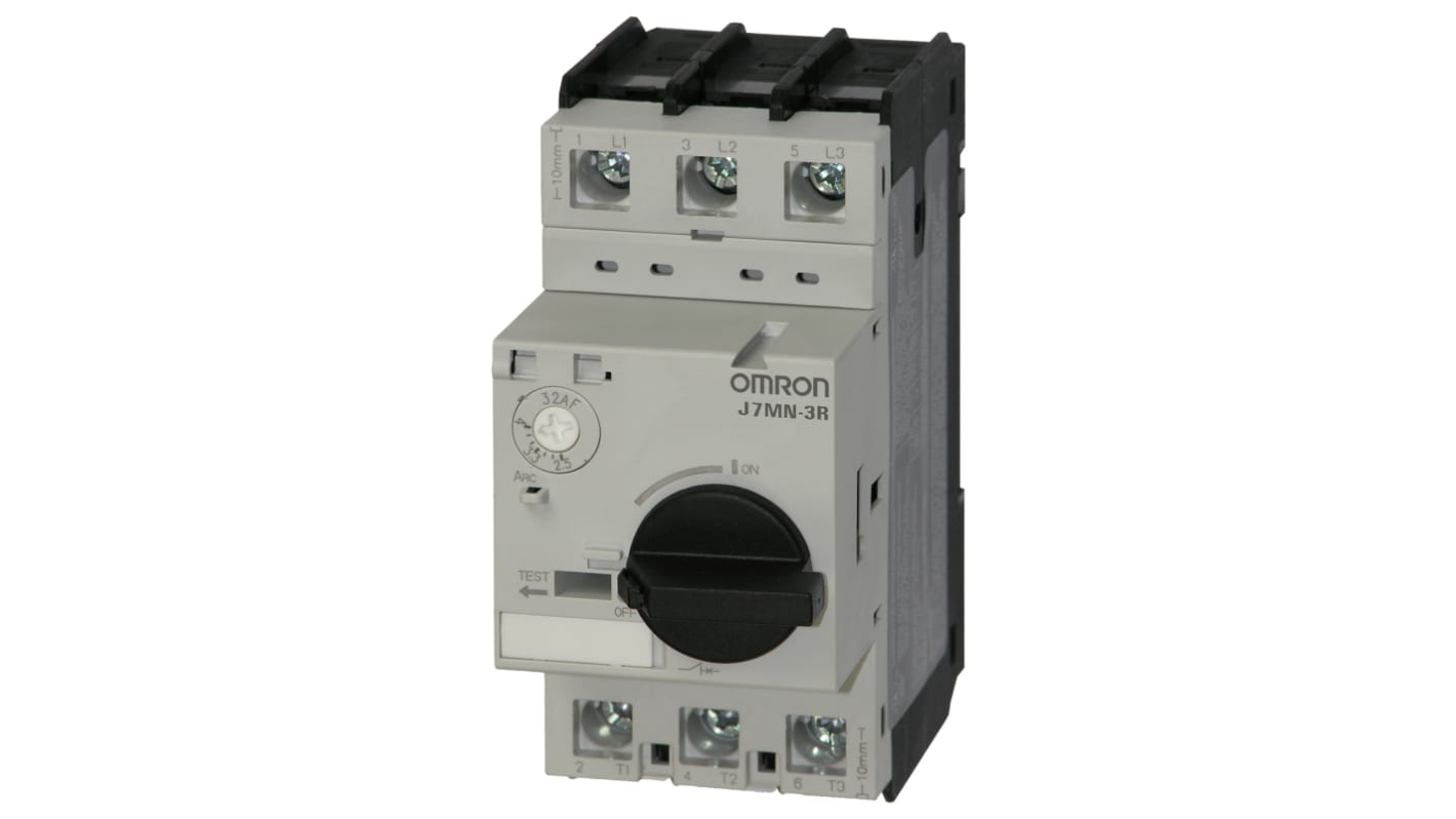 Interruttore automatico Omron J7MN-3R-4, 3 poli, corrente 2,5-4 A, tensione 400 V, protezione motore Classe 10.