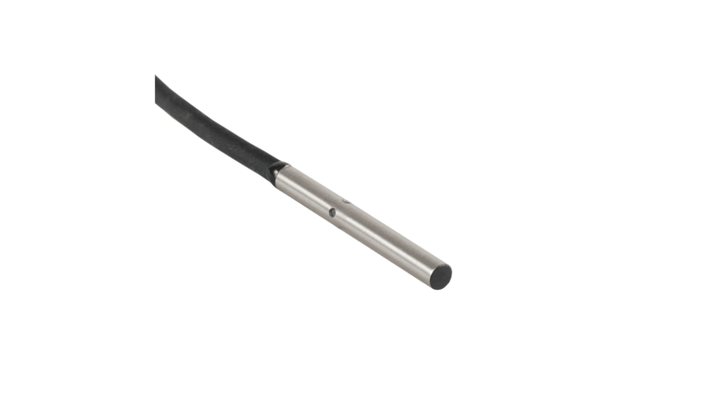 Sensore di prossimità induttivo cilindrico PNP Omron E2E-C05S01-WC-B1 2M, rilevamento a 1 mm, alimentazione 10-30 V c.c., IP67.