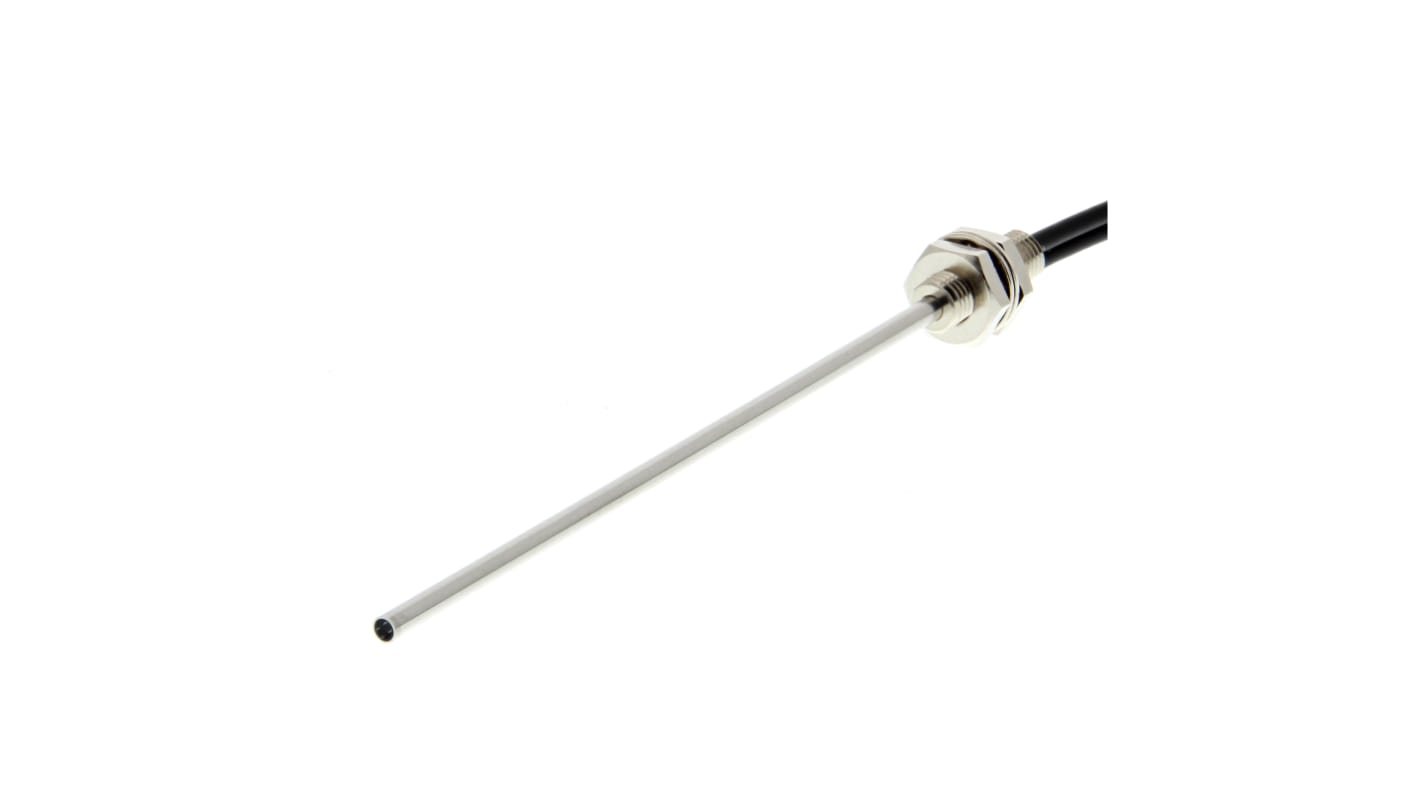 Sensore per fibre ottiche Omron E32-DC200B 2M, alimentazione 12-24 V CC, grado di protezione IP67, rilevamento fino a 600 mm.