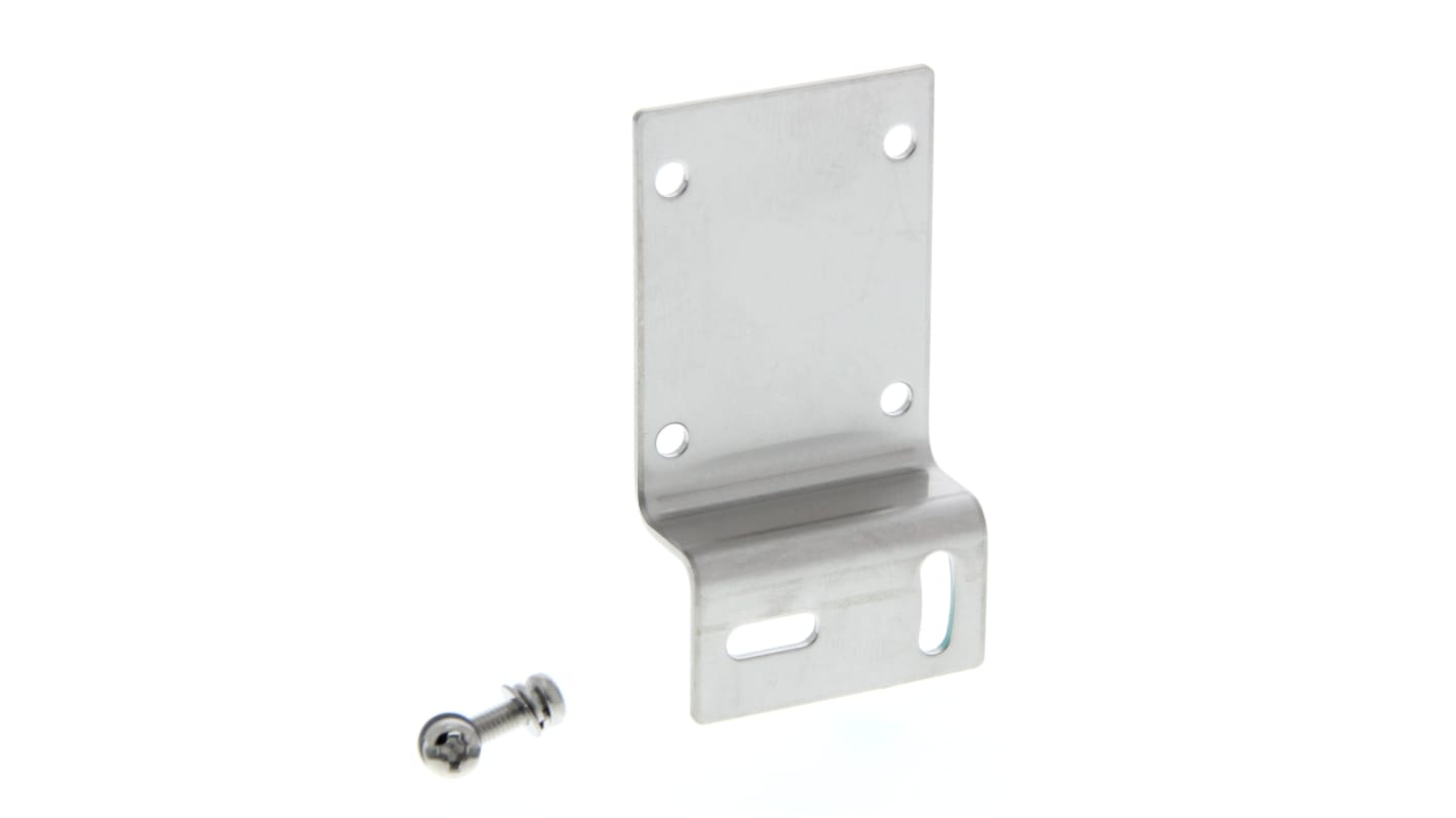 Staffa di montaggio Omron E39-L43 per sensore E3Z, compatta e resistente alle intemperie, per installazione laterale.