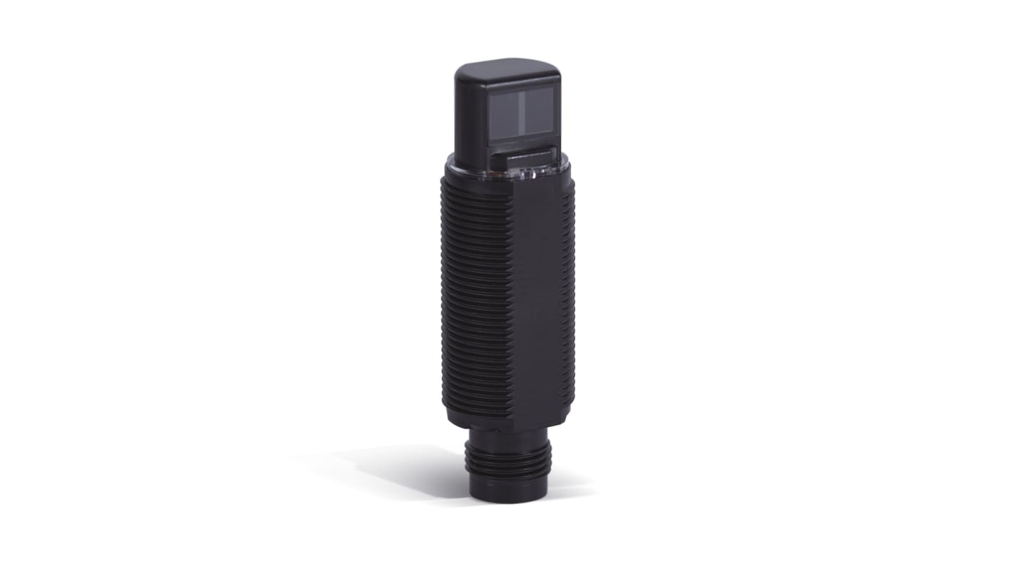Omron E3RA-DP22, sensore fotoelettrico cilindrico a diffusione, rilevamento 300 mm, corpo in plastica, connettore M12.