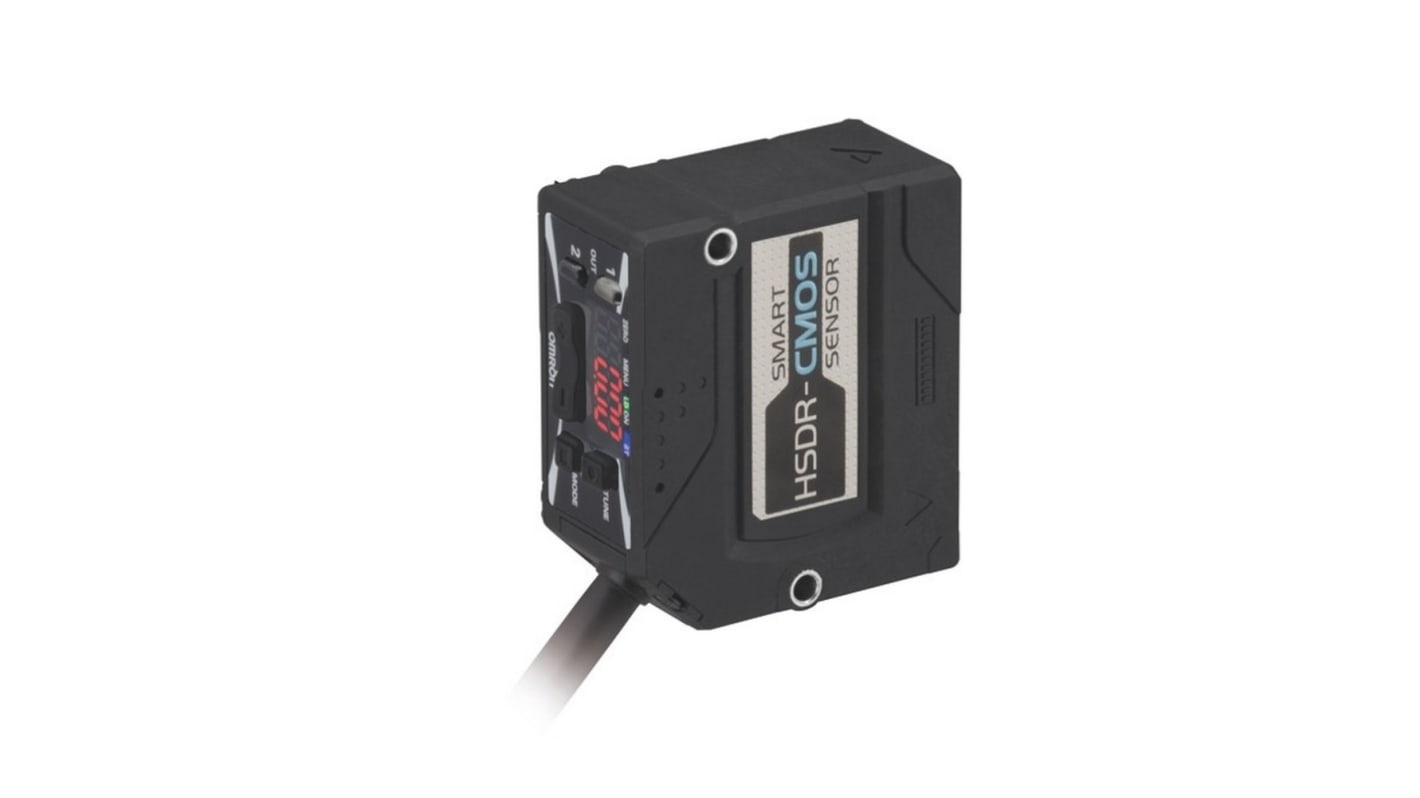 Sensore fotoelettrico rettangolare PNP Omron ZX1-LD100A86 0,5M, rilevamento a diffusione fino a 100 mm, con connettore pigtail.