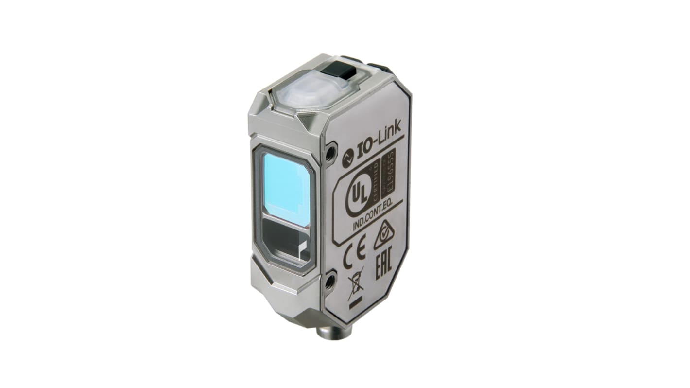 Omron E3AS-HL500LMN M3, sensore fotoelettrico con soppressione sfondo, rilevamento 35-500 mm, uscita NPN, connettore M8.