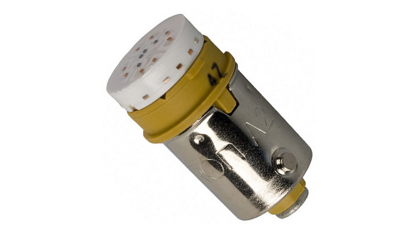Lampada a pulsante LED gialla Omron A22-24AY, compatibile con pulsante serie A22, con connettore femmina.