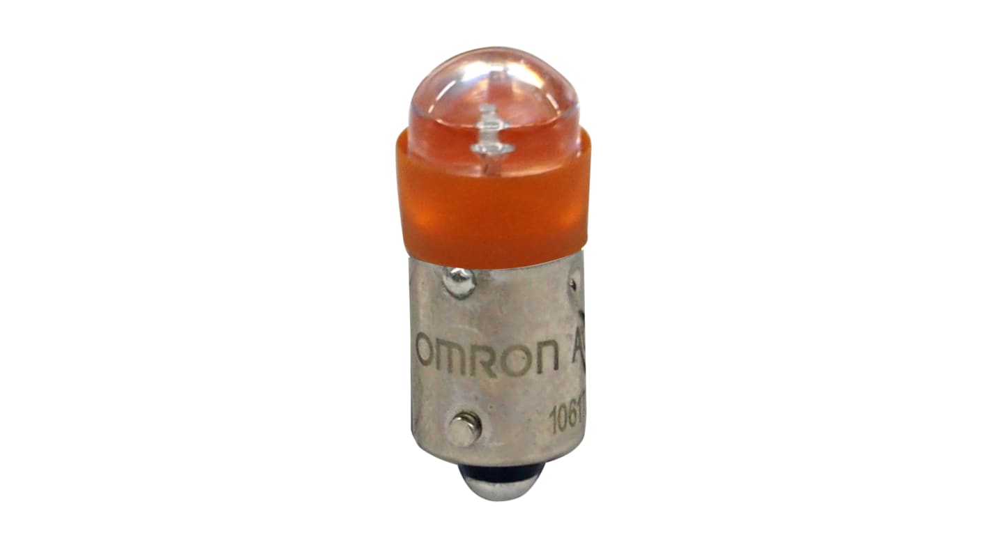 Pulsante LED arancione Omron A22NZ-L-OD per Indicatori M22N, grado di protezione IP66, compatibile con la serie A22NZ.