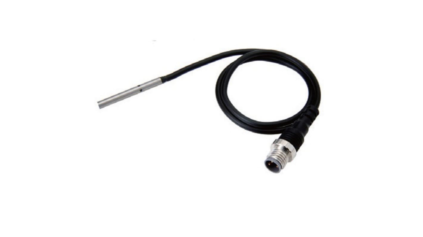 Sensore di prossimità cilindrico PNP Omron E2E-C04S12-CJ-B1 0.3M, rilevamento fino a 1,2 mm, connettore M8, IP67.
