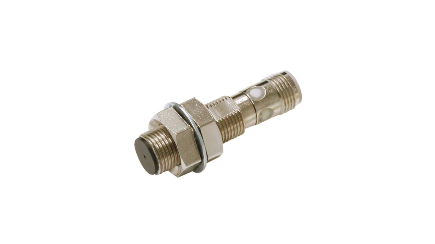 Sensore di prossimità cilindrico NPN M12 Omron E2E-X6C212-M1, rilevamento 6 mm, alimentazione 10-30 V c.c., grado di protezione IP67.