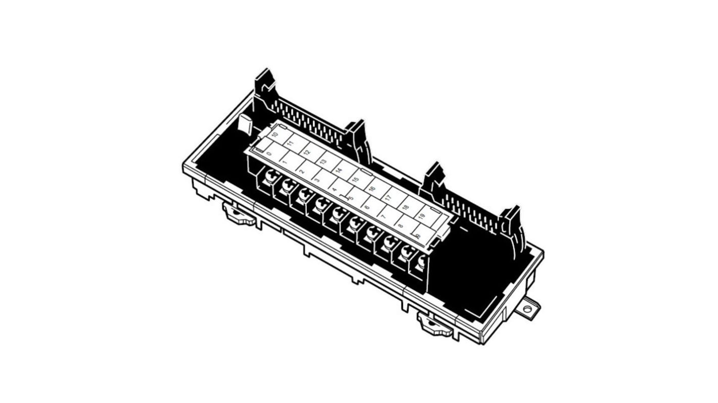 Morsettiera Omron XW2B-20J6-1B per S1W-NC113/133, connessione senza saldature, cablaggio con cacciavite, richiede 24 VDC.