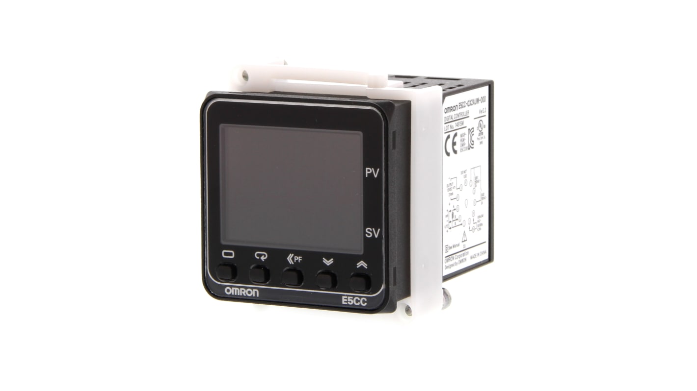 Termoregolatore PID Omron E5CC-RW2AUM-000, montaggio a pannello, 48 x 48 mm, 3 uscite relè, ingresso PT100.