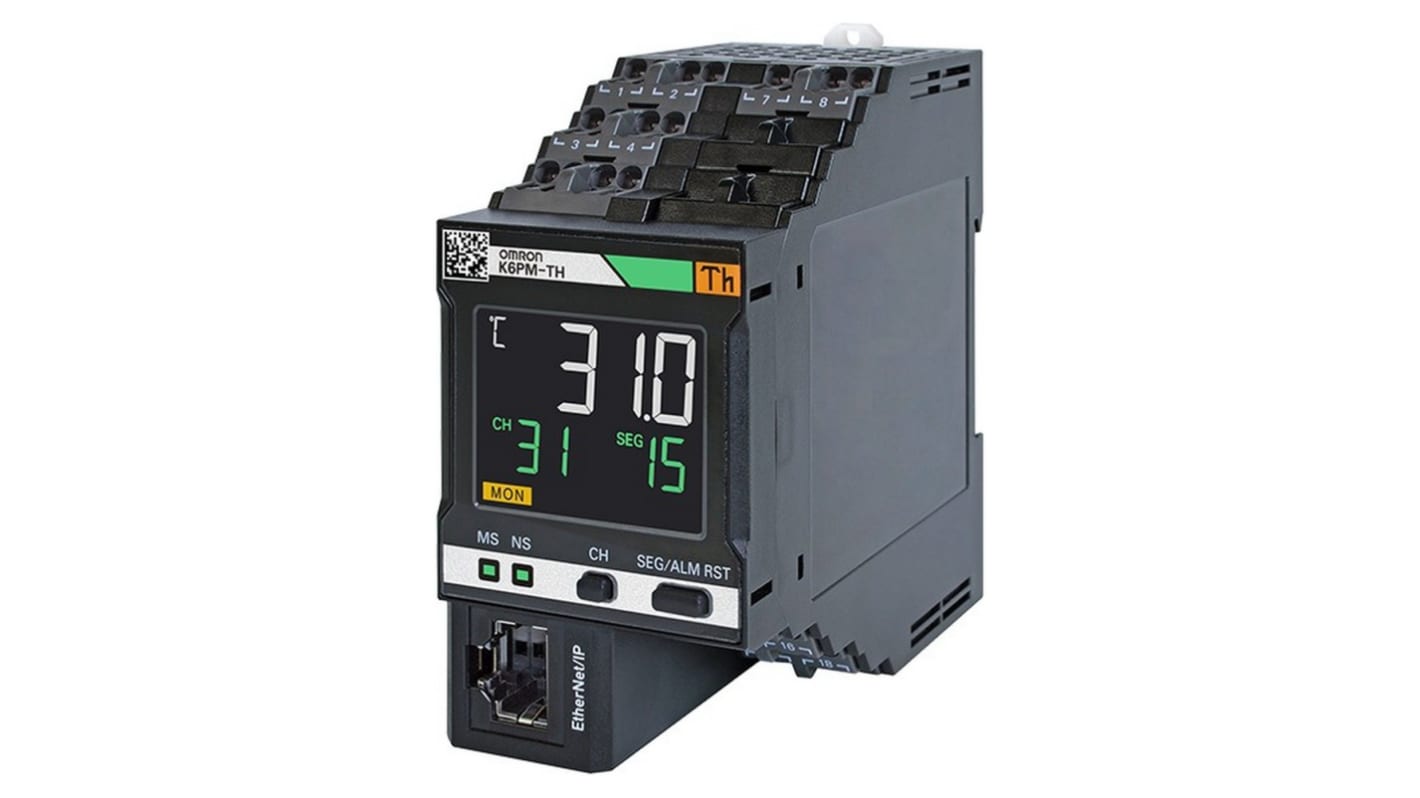 Omron K6PM-THMD-EIP, sistema di monitoraggio produzione, compatto, interfaccia Ethernet, intervallo -10 a 55 °C.