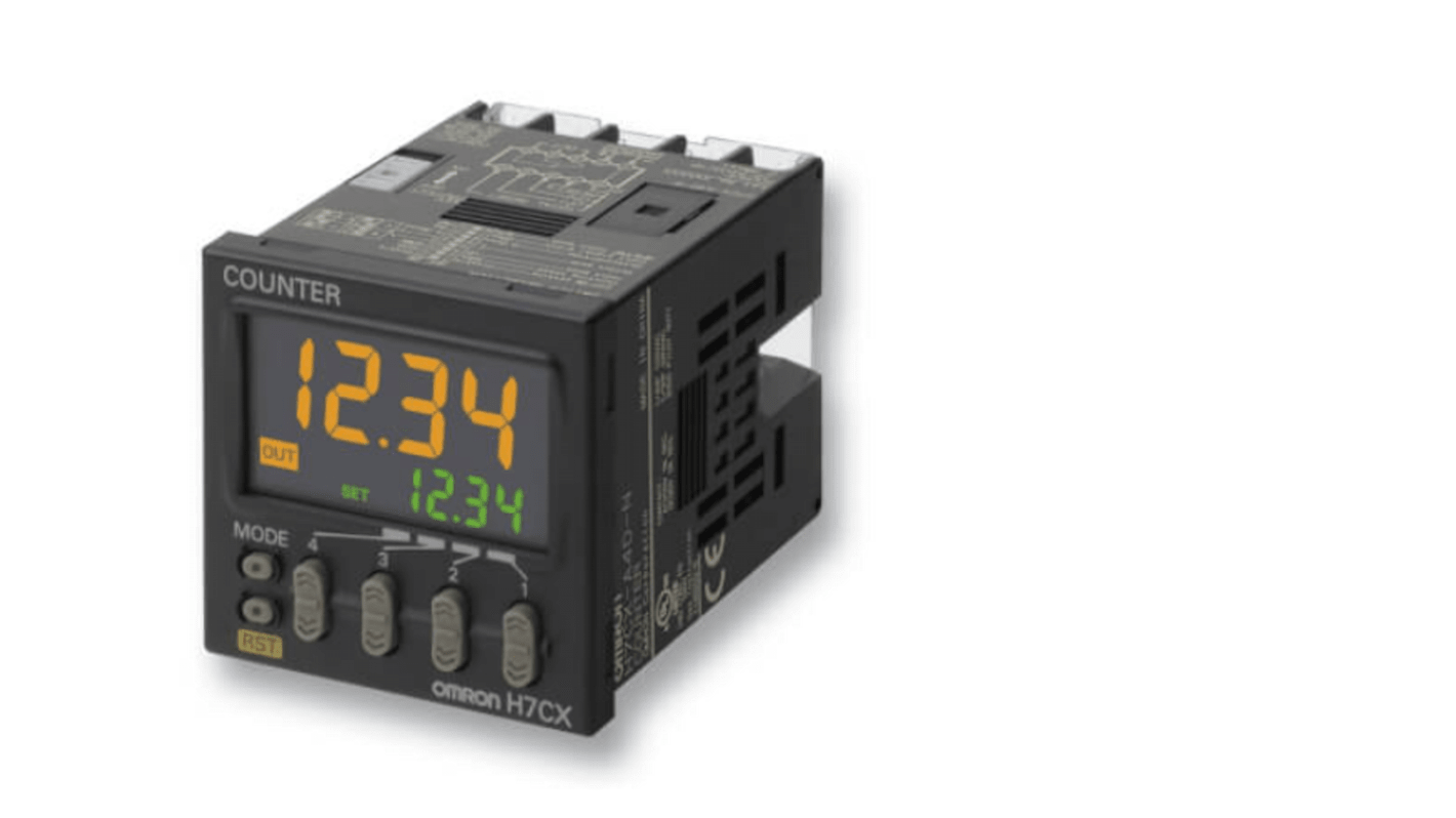 Omron H7CX-AWS-N, contatore digitale a 7 segmenti LCD, 24 V c.c., 4 cifre, altezza caratteri 12 mm, corpo corto 59 mm.