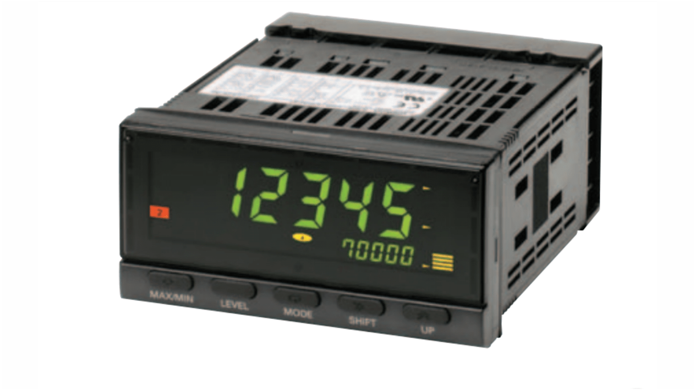 Misuratore digitale multifunzione da pannello Omron K3HB-CPB 24VAC/VDC, con display LCD retroilluminato e ingresso PNP.