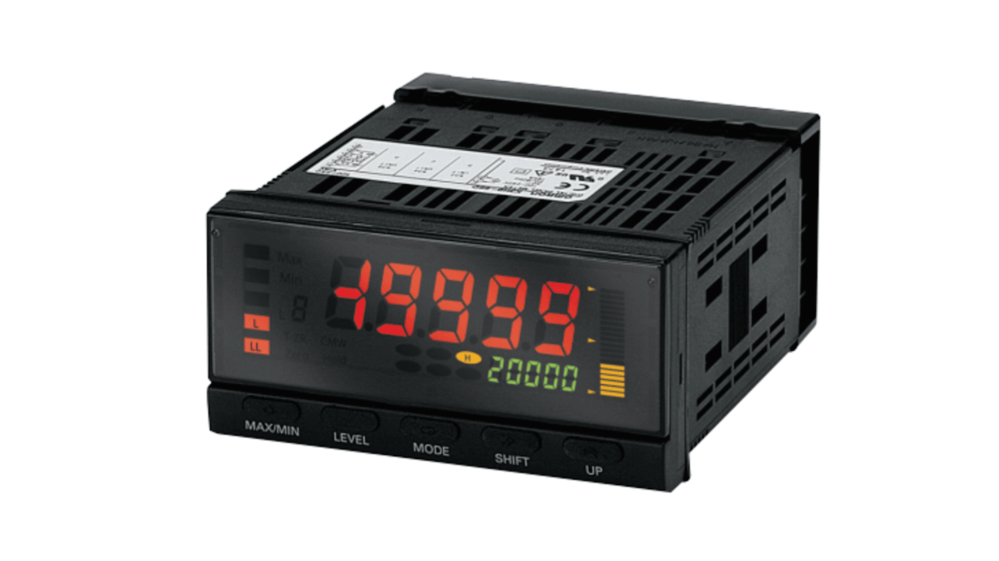 Misuratore digitale multifunzione da pannello Omron K3HB-RPB 24VAC/VDC, display LCD retroilluminato, profondità 95 mm.