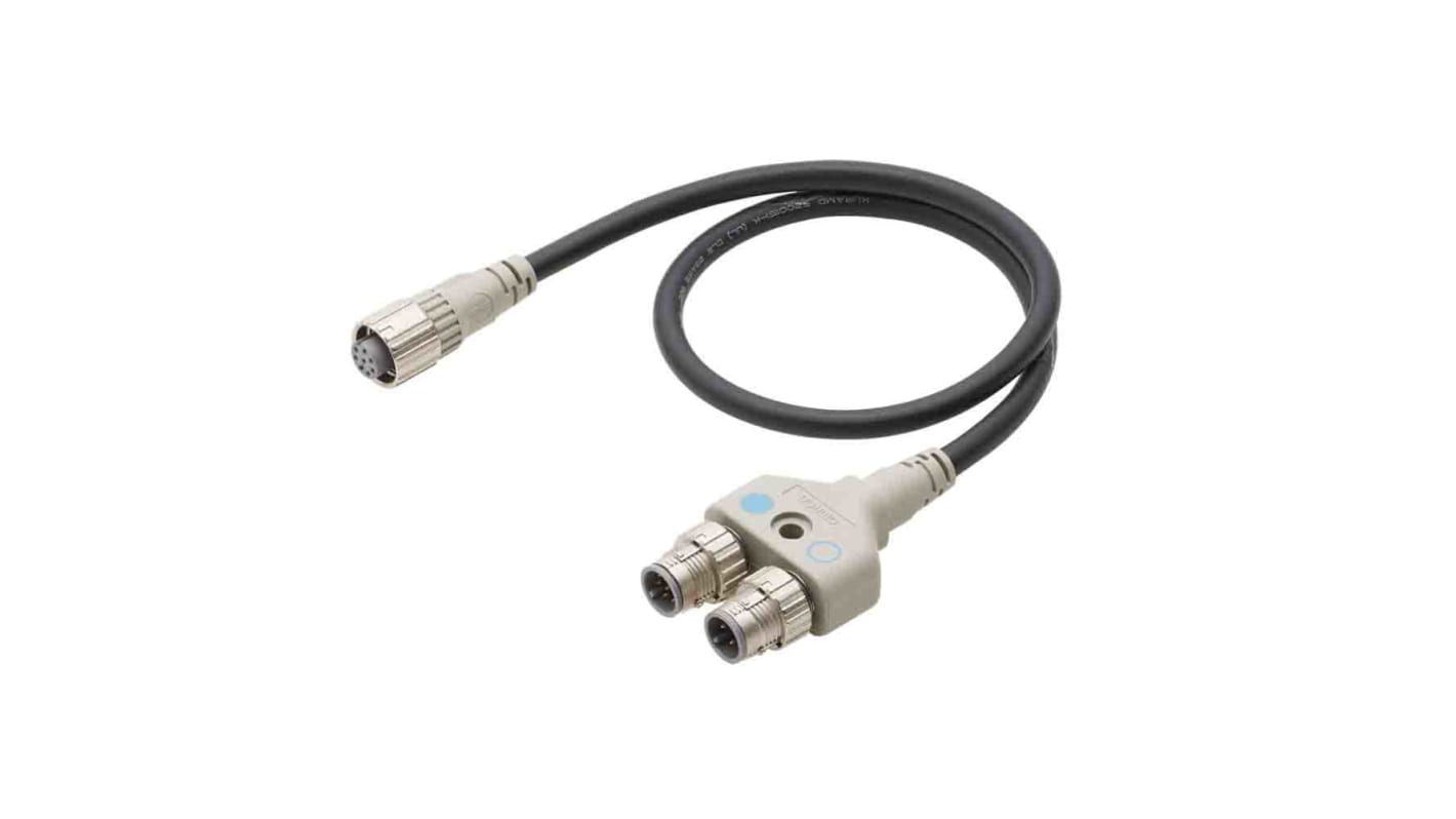 Connettore interruttore di ripristino M12 Omron F39-GCNY3, cavo di 0,5 m, protezione IP67, progettato per semplificare il cablaggio.