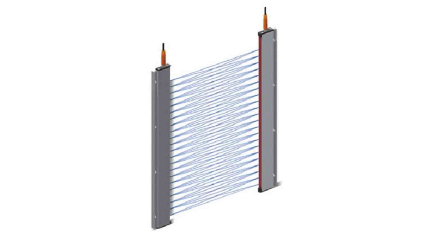 Omron F3E-16-T6, barriera fotoelettrica ultra-piatta per ascensori, risoluzione fascio 120 mm, connettore M8 a 4 pin.