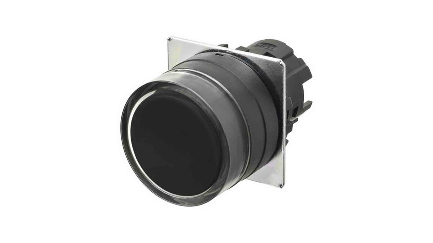 Interruttore a pulsante Omron A22NZ-BGM-NBA, momentaneo, IP66, colore nero opaco, compatibile con la gamma A22N.