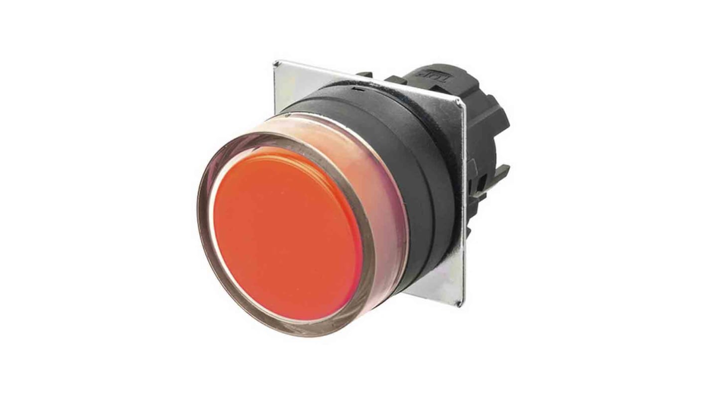 Interruttore a pulsante momentaneo Omron A22NZ-BGM-NRA, rosso opaco, grado di protezione IP66, compatibile con A22N.