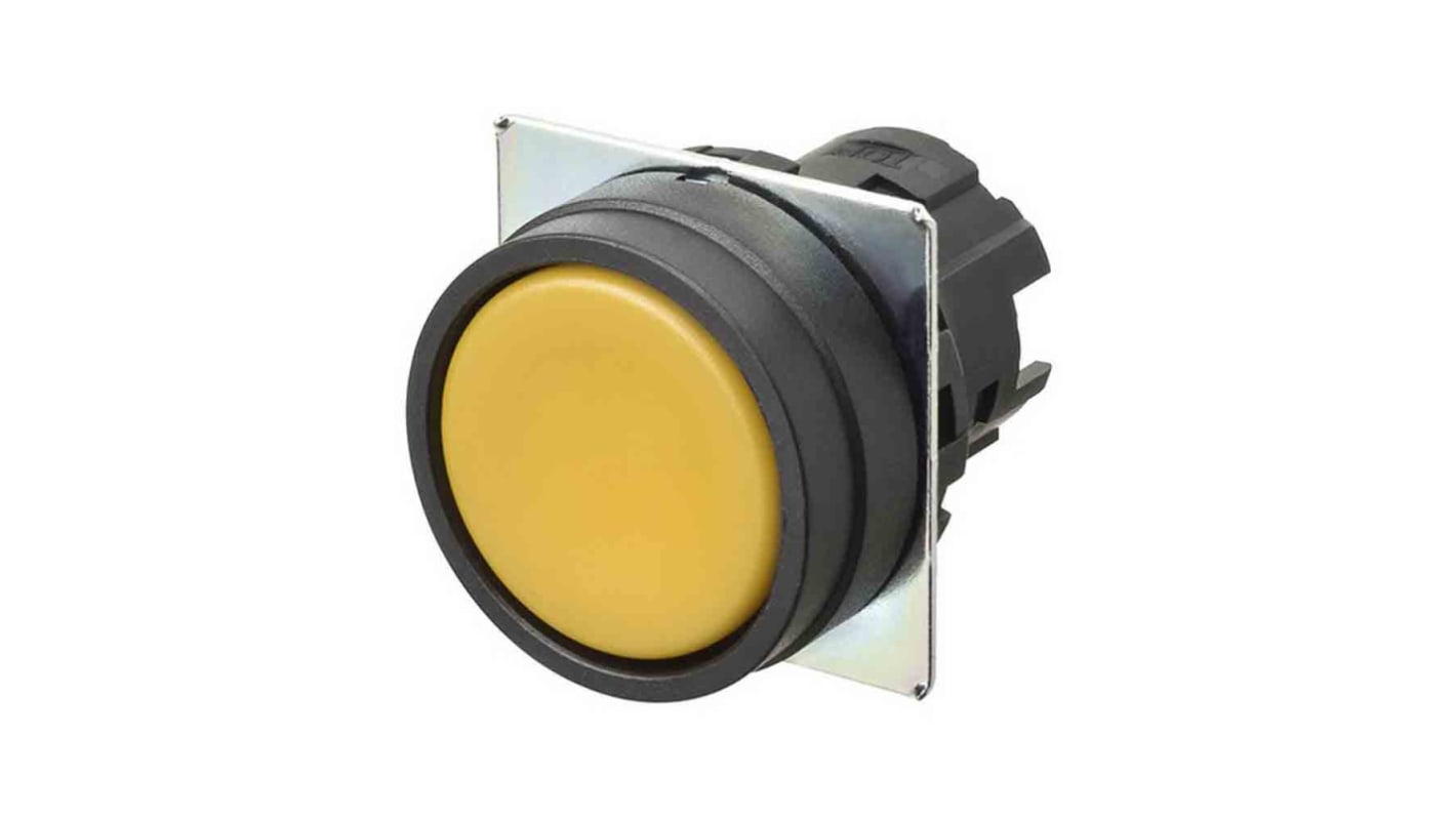 Interruttore a pulsante momentaneo Omron A22NZ-BNM-NYA, giallo opaco, IP66, compatibile con la gamma A22N.