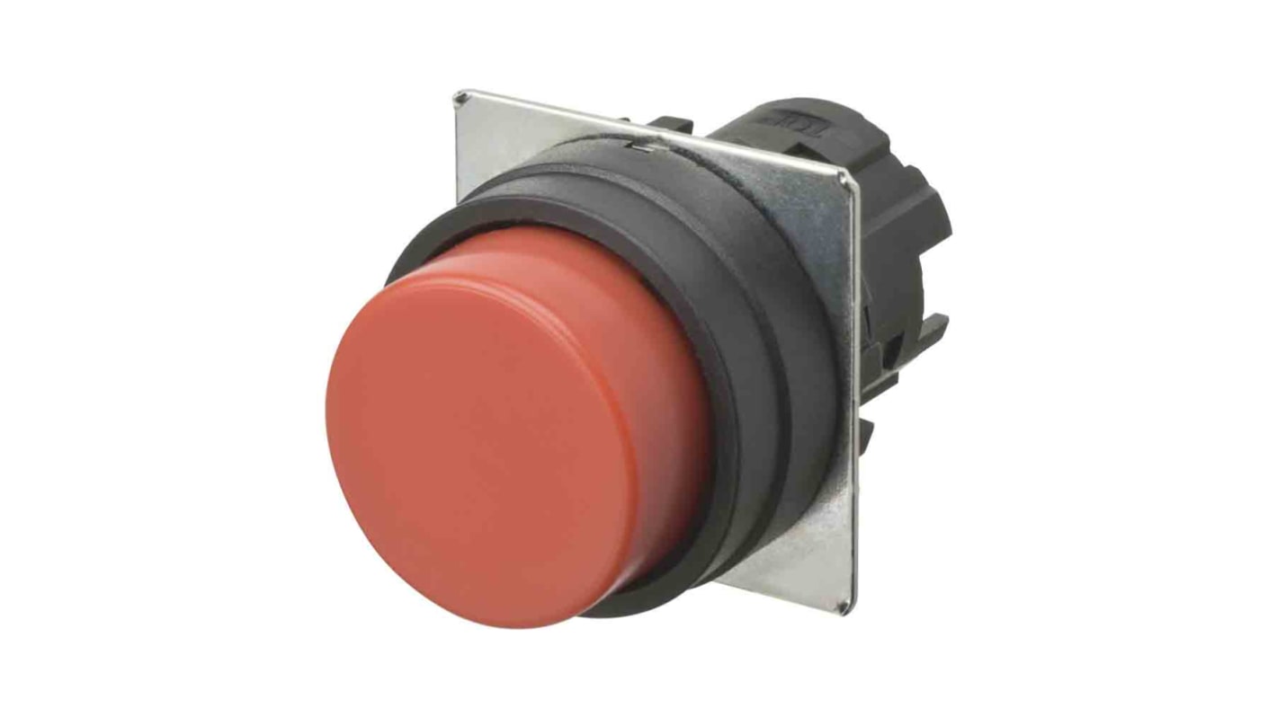 Interruttore a pulsante Omron A22NZ-BPM-NRA, rosso, momentaneo, IP66, per applicazioni industriali.