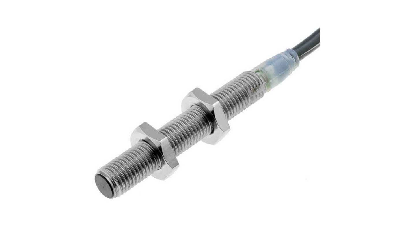 Sensore di prossimità cilindrico Omron E2A-S08LS02-WP-B1, induttivo PNP M8, distanza di rilevamento 2 mm, IP67/IP69K.