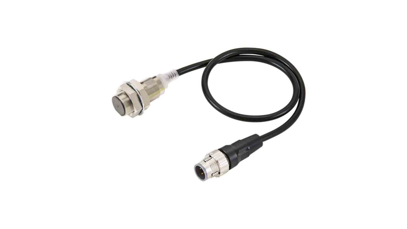 Sensore di prossimità cilindrico Omron E2E-X14B1T18-M1TJ 0.3M, PNP, M18 x 1, rilevamento 14 mm, cavo Pigtail M12, IP67G.