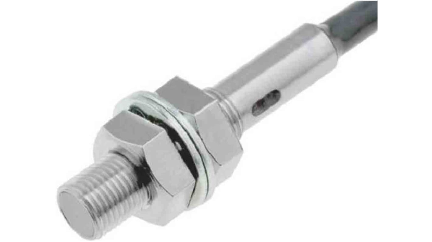 Sensore di prossimità cilindrico Omron E2E-X2D1-M1GJ 0.3M, tecnologia induttiva, M8, rilevamento 2 mm, connettore M12, IP67.