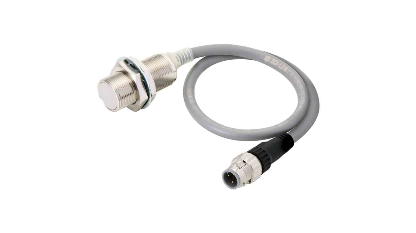 Sensore di prossimità cilindrico Omron E2E-X7D1-M1GJ-T 0.3M, tecnologia induttiva M18, distanza di rilevamento 7 mm, connettore M12, IP67.