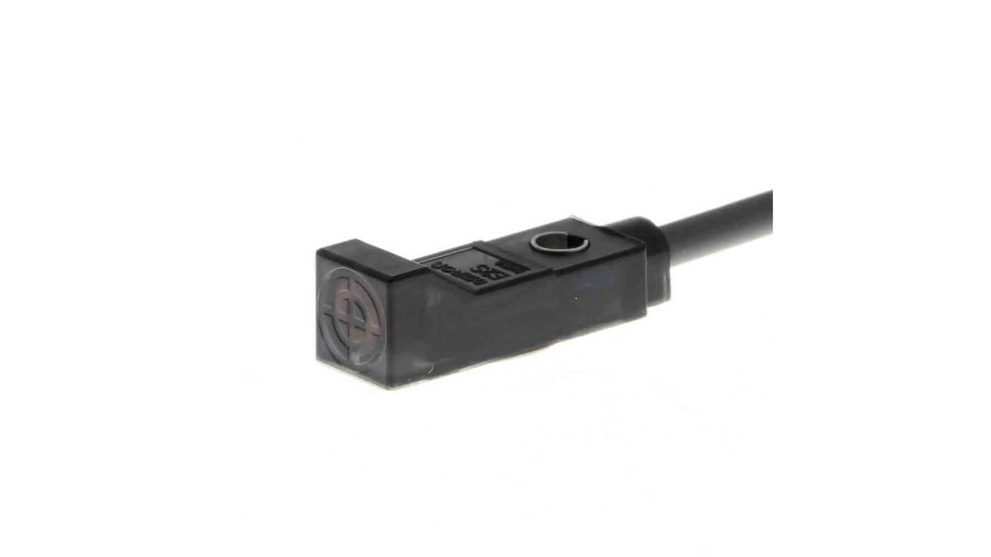 Sensore di prossimità induttivo Omron E2S-Q21 1M, corpo ultracompatto, rilevamento a 2,5 mm, grado di protezione IP67.