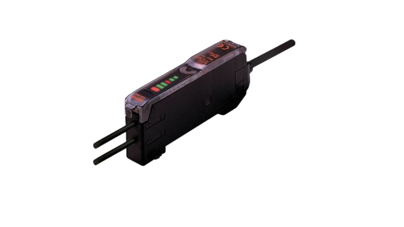 Amplificatore fibra PNP Omron E3X-NA41-1 2M, plastica, alimentazione 12-24 V, tempo di risposta 0,2 ms. Certificato marittimo.