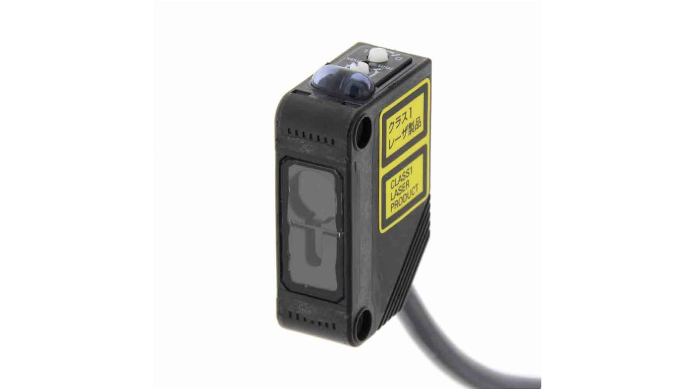 Sensore fotoelettrico Omron E3Z-LR81 10M, rettangolare a riflessione, rilevamento fino a 300 mm, uscita PNP, IP67/IP69K.