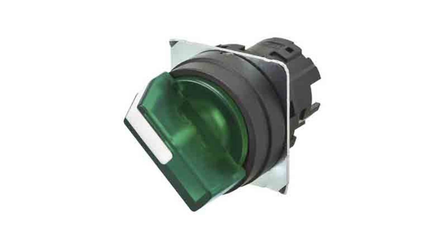 Selettore a manopola Omron A22NZ-2BM-TGA, 2 posizioni, Ø 22mm, illuminato, grado di protezione IP66.