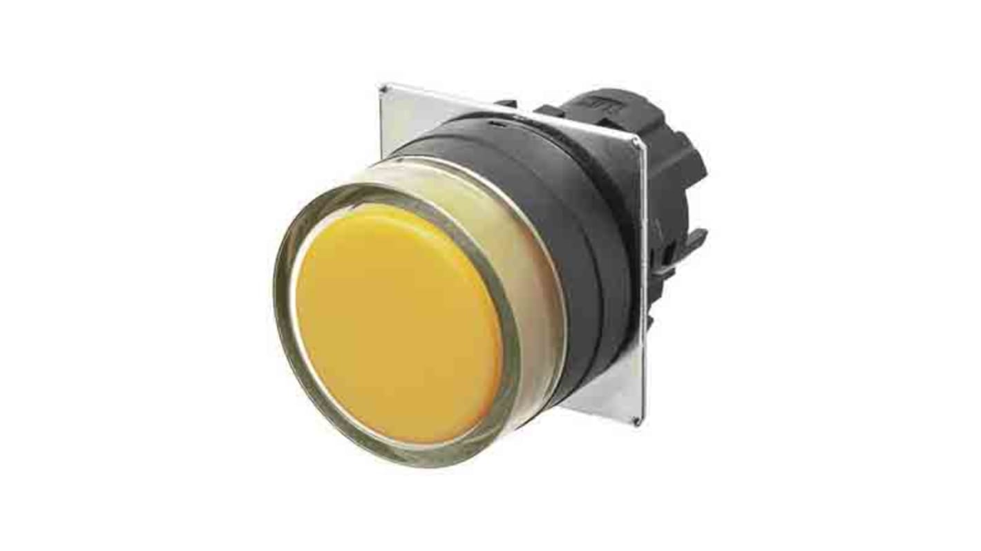 Attuatore pulsante instabile Omron A22NZ-BGM-NYA, diametro foro 22mm, grado di protezione IP66, design compatto.
