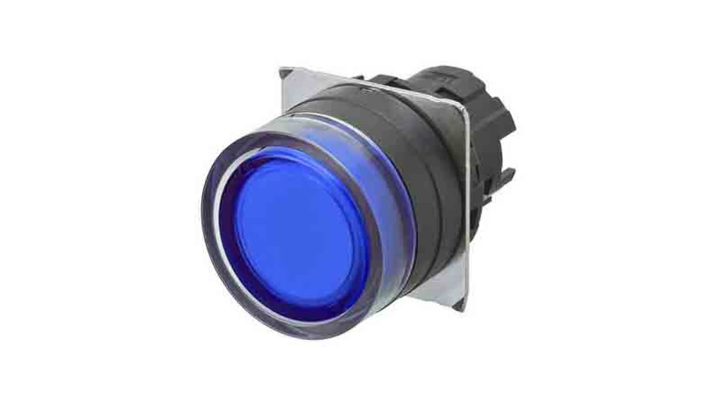 Omron A22NZ-BGM-TAA, attuatore pulsante rotondo da 22mm, tipo instabile, grado di protezione IP66, facile montaggio.