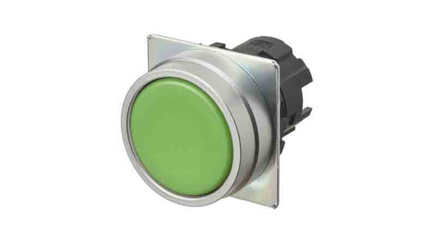 Attuatore pulsante instabile Omron A22NZ-MNM-NGA, diametro foro 22mm, metallo spazzolato, grado di protezione IP66.