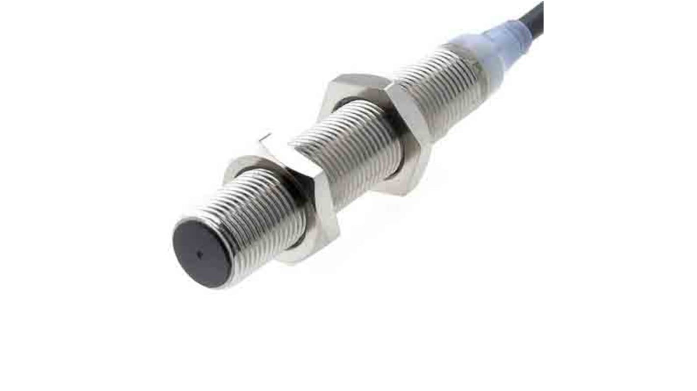 Sensore di prossimità cilindrico PNP Omron E2A-M12LS04-WP-B2, M12 x 1, rilevamento 4 mm, cavo 2 m, grado di protezione IP67/IP69K.