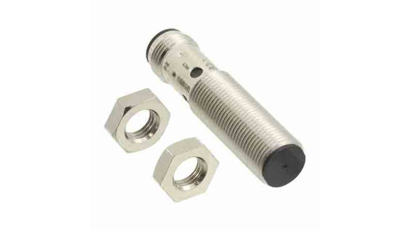 Sensore di prossimità cilindrico NPN Omron E2B-M12KS04-M1-C2, rilevamento 4 mm, connettore M12, IP67, corpo in nichel-ottone.