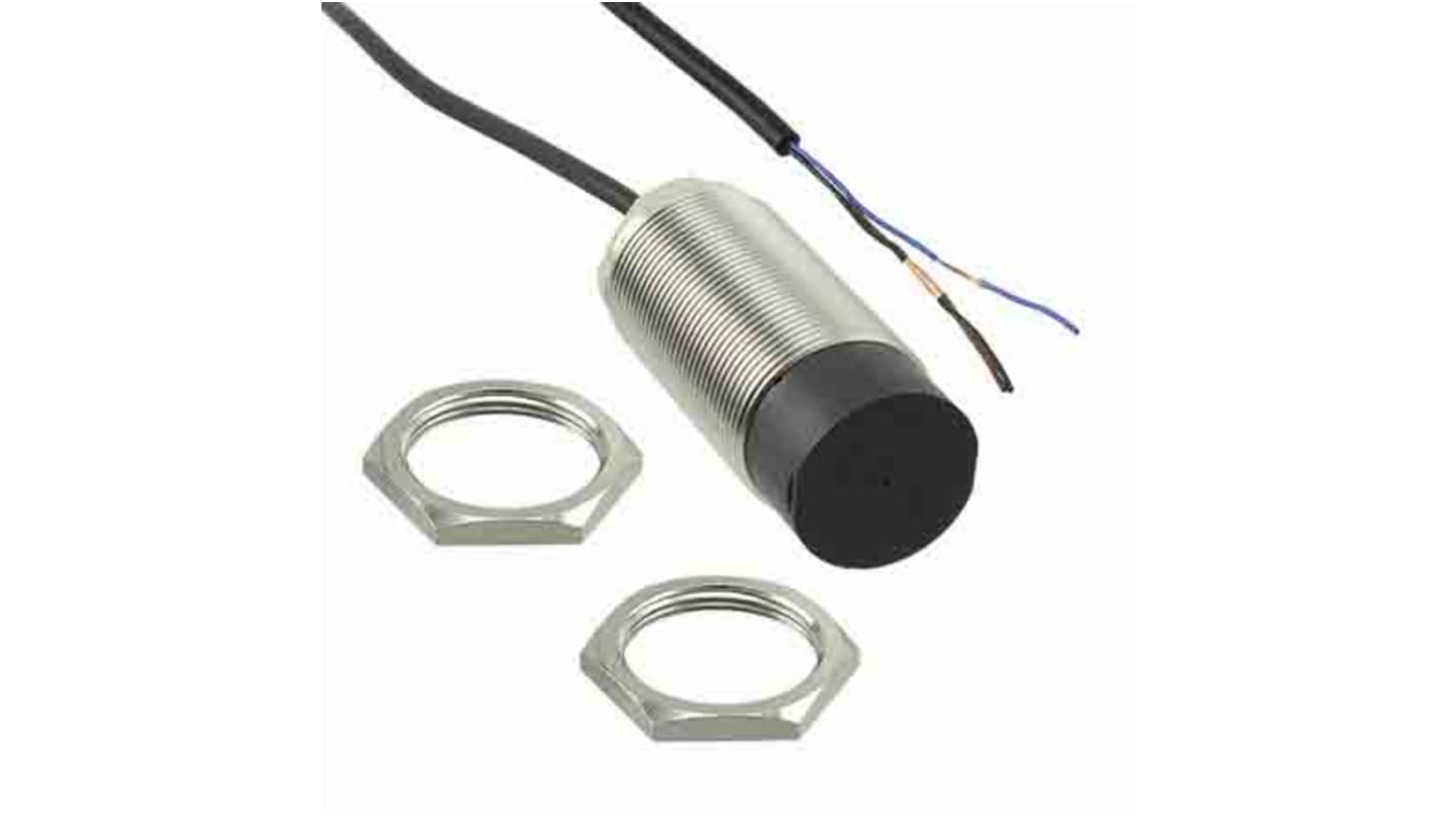 Sensore di prossimità cilindrico NPN Omron E2B-M30KN20-WP-C1, rilevamento 20 mm, cavo 2 m, grado di protezione IP67.