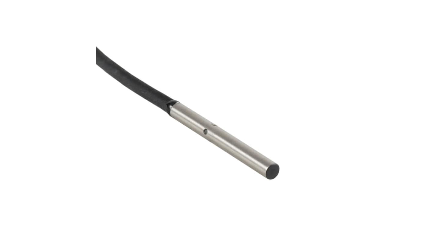 Sensore di prossimità cilindrico NPN Omron E2E-C05S01-WC-C1 2M, rilevamento 1 mm, alimentazione 10-30 V c.c., grado di protezione IP67.