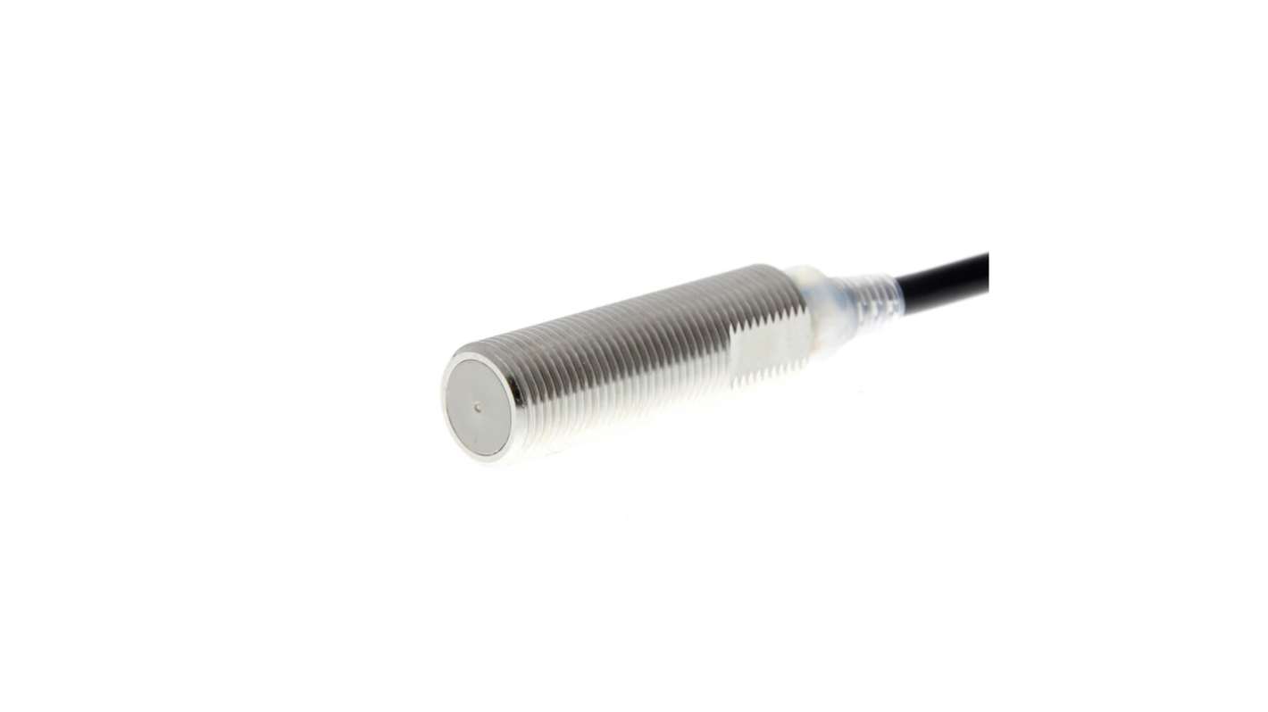 Sensore di prossimità cilindrico PNP Omron E2EH-X3B1 2M, M12 x 1, rilevamento 3 mm, pre-cablato, grado di protezione IP69K.