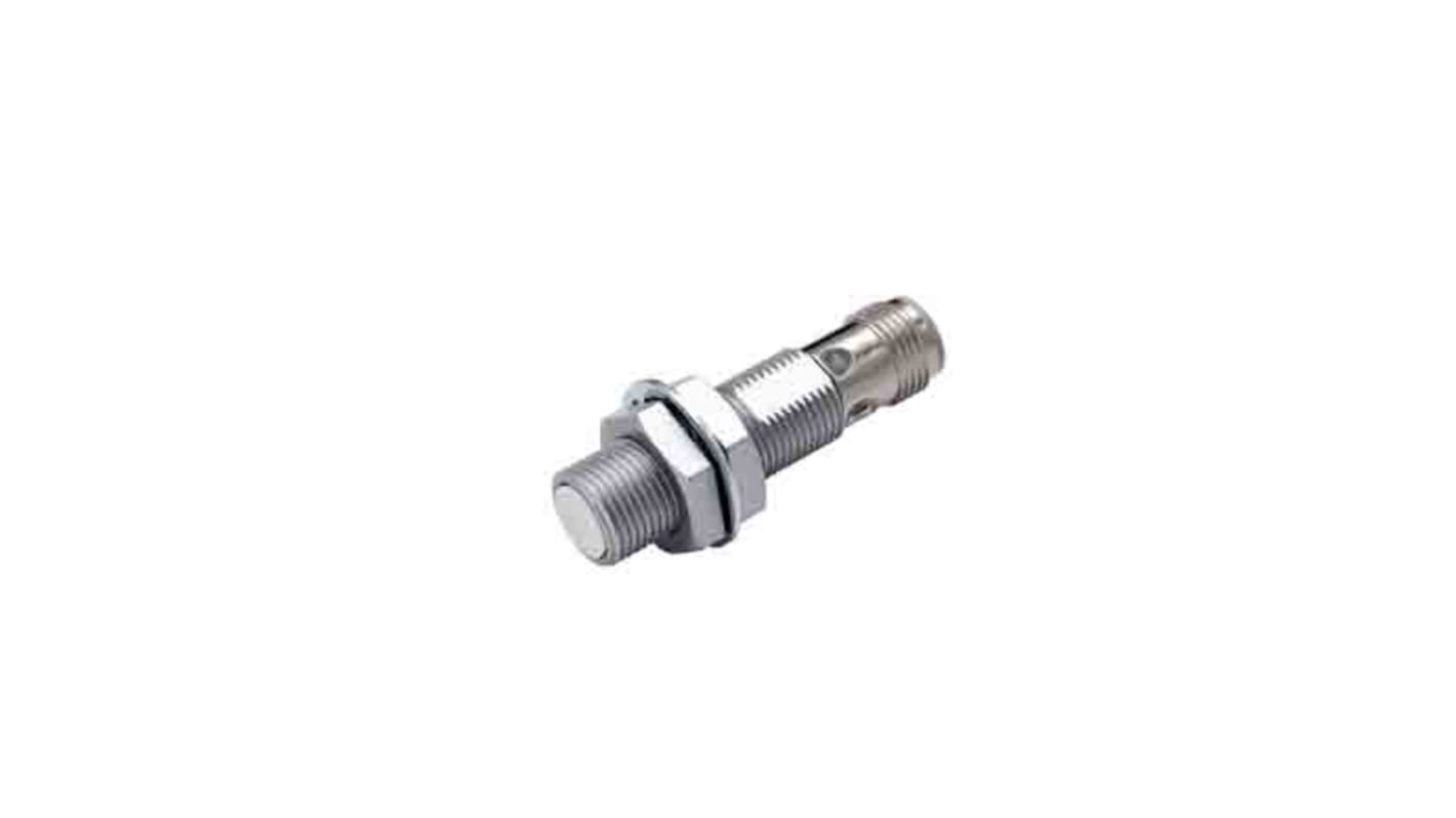 Sensore di prossimità cilindrico PNP Omron E2EQ-X4B1T12-M1, M12 x 1, rilevamento 4 mm, IP67, facile installazione.