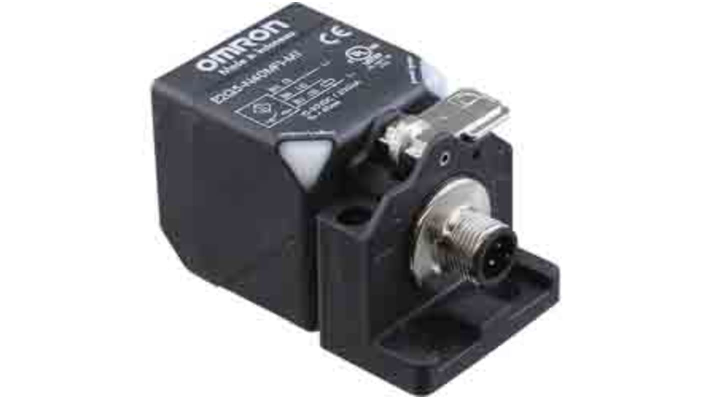 Sensore di prossimità Omron E2Q5-N20F3-M1, PNP, gamma di rilevamento 20 mm, connettore M12, grado di protezione IP67.