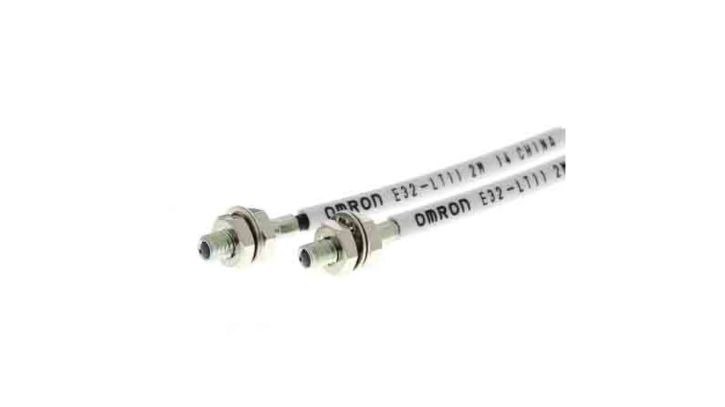 Sensore per fibre ottiche Omron E32-LT11R 2M, unità a fascio passante, lunghezza cavo 2 m, grado di protezione IP50.